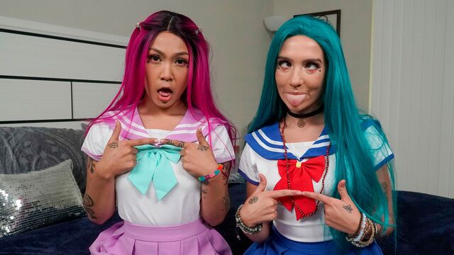 Bailey Base and Yumi Sin blowjob film