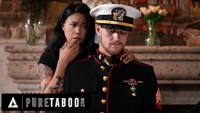 Dana Vespoli and Oliver Flynn military uniform scene