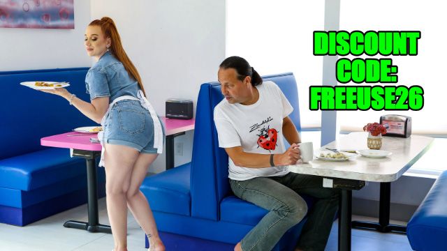 Eric John and Madison Morgan waitress porn