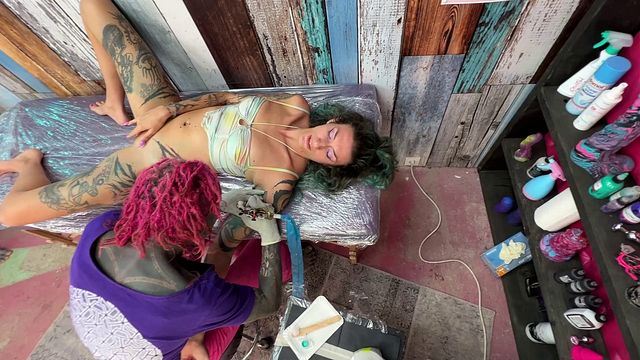 Lily Lu and Edonekaliyuga tattoo shop smut