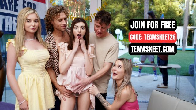 Lexi Lore, Rion King, Thea Summers and Julia James gangbang scene