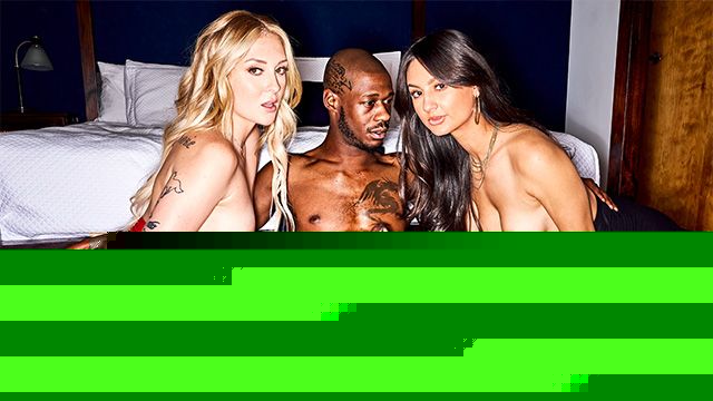 Eliza Ibarra, Charlotte Sins and Anton Harden blowjob scene